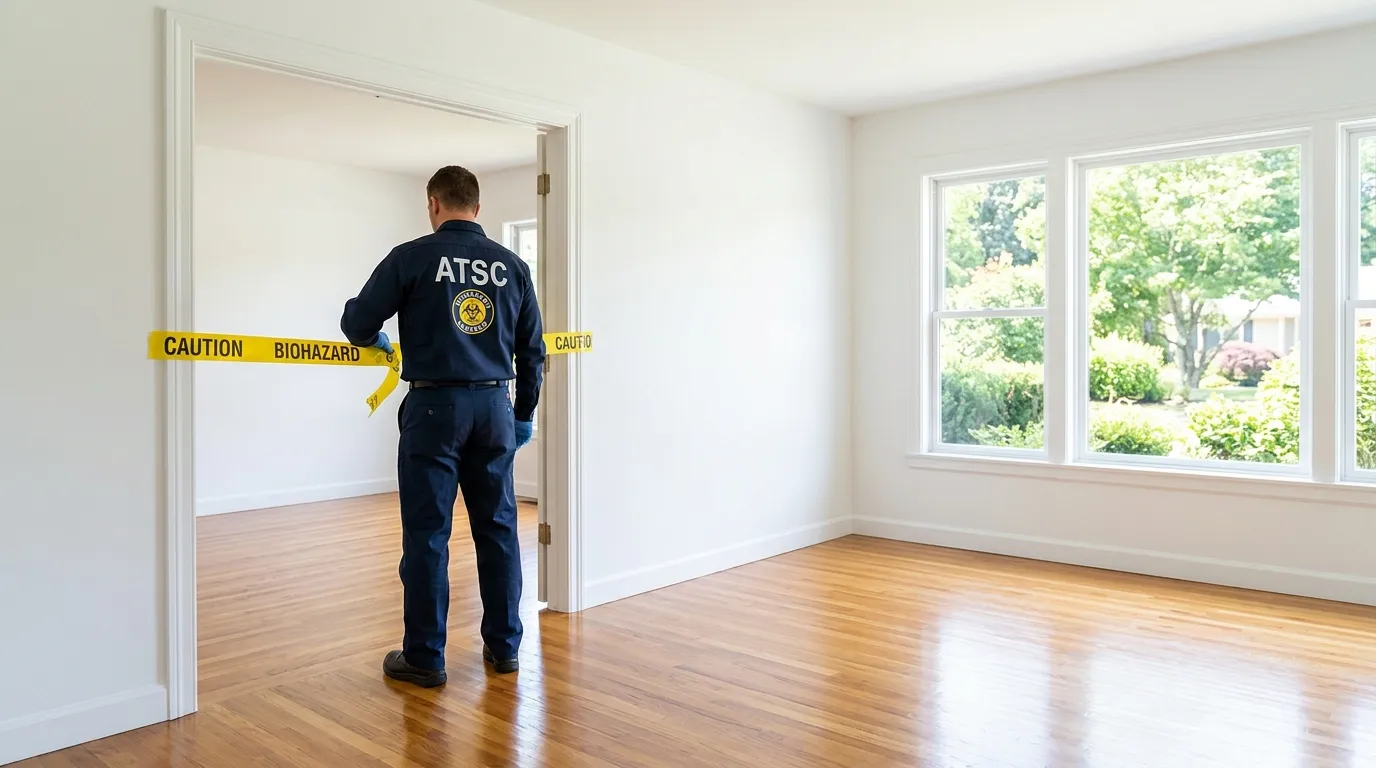 Certified biohazard cleanup crew performing Decomposition Cleanup in Wabash